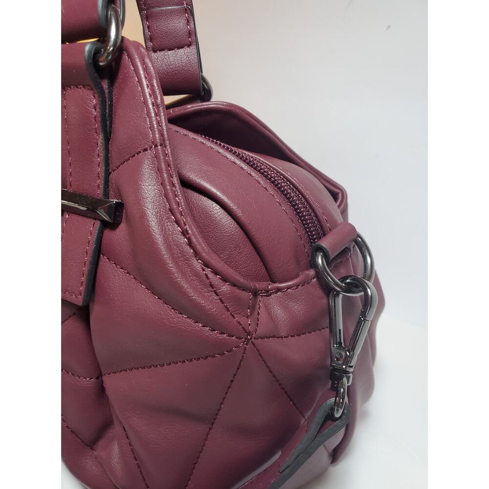 Simply Vera Vera Wang Collection Burgandy Quilted Buena Satchel Crossbody Bag - Picture 4 of 16